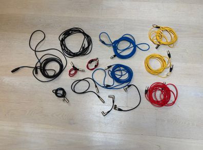 Collection of XLR microphone cables - various lengths and colours