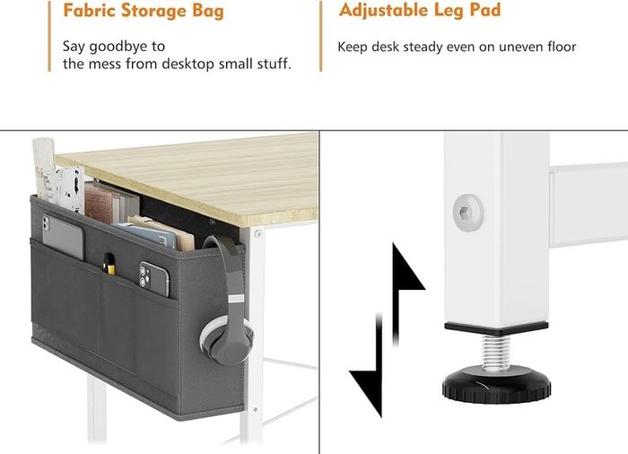 FREE EXPRESS SHIPPING L Shaped Desk 100CM Computer Desk Study Office Desk Gaming Desk Writing Table With Bookshelf Reversible Corner Desk For Home Office Studio Workstation