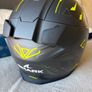 shark motorcycle helmet with Sena Bluetooth kit installed Image 4