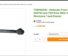 Land Rover Defender/Discovery Front Prop Shaft