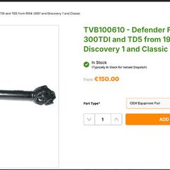 Land Rover Defender/Discovery Front Prop Shaft