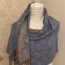 Scarf wrap  Zelly  grey/blue New beautiful soft fabric woolly. Image 2