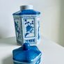 Vintage Blue and White Chinoiserie Porcelain Ginger Jar or Tea Caddy Image 6