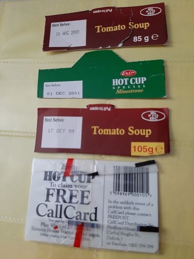 New call card hot cup and soup tops required for offer