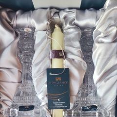 QUICK SALE (Brand New): Newgrange Living Crystal Candlestick & Taper Set (In Box) - Collection D13