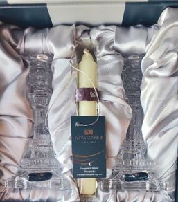 QUICK SALE (Brand New): Newgrange Living Crystal Candlestick & Taper Set (In Box) - Collection D13