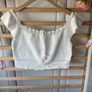 top h&m divided range size medium white 100% cotton crochet top Image 5