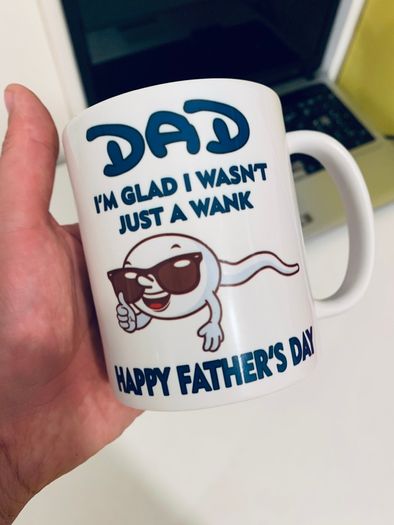 DAD im glad i wasnt just a wank mug happy fathers day mug gift present for fathers day