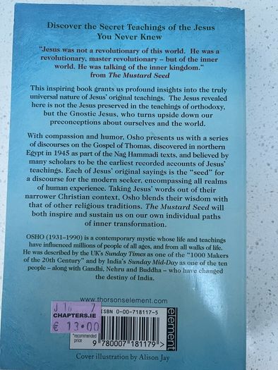 The Mustard Seed - The gnostic Teachings Of Jesus by OSHO - paperback