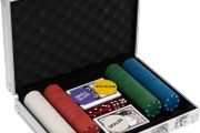 SALE Professional Texas Holdem Poker Set and Blackjack Set with Portable Carry Case | Casino Chips &amp; Gambling Playing Cards Poker Dice Set for Adults Gaming Accessories (200pc Poker Set