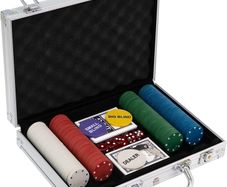 SALE Professional Texas Holdem Poker Set and Blackjack Set with Portable Carry Case | Casino Chips & Gambling Playing Cards Poker Dice Set for Adults Gaming Accessories (200pc Poker Set