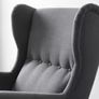 IKEA STRANDMON Wing Chair and footstool - Nordvalla dark grey Image 2