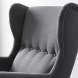 IKEA STRANDMON Wing Chair and footstool - Nordvalla dark grey