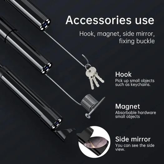10m Industrial Endoscope Camera 2.4 In IPS Screen HD 1080P Pipe Sewer Inspection Borescope IP67