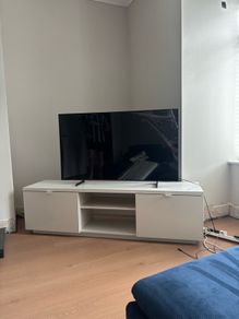 Ikea 'BYAS' glossy white TV unit