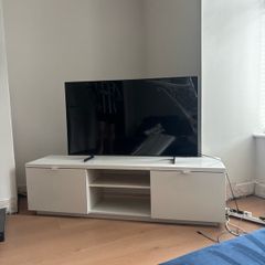 Ikea 'BYAS' glossy white TV unit