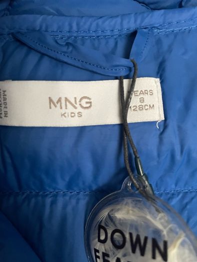 Winter jacket boys down feather water repellent blue Mango 7-8y New