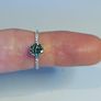 14k Gold ring with 1.22 ct Lab-Grown Diamond, 1.04 ct main green diamond cerified by IGI and Laser inscripted Ideal cut Image 6