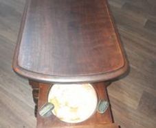 Beautiful Antique Table with Ashtray in Drawer, Measurements are in the photo's,