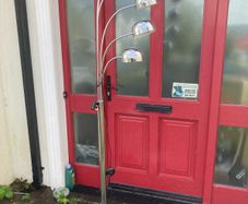 Danish retro 1970s 7 foot high lamp on marble base