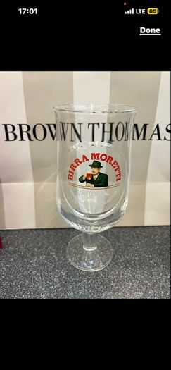 Birra Moretti Pint Glass Beer