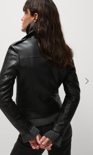 M&S Black  faux leather jacket. Size UK 10 12 M .New
