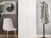 Shoe Cabinet White and Sonoma Oak 80x35.5x180 cm Chipboard