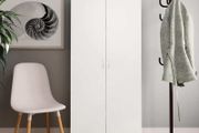 Shoe Cabinet White and Sonoma Oak 80x35.5x180 cm Chipboard