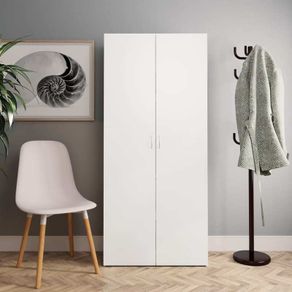 Shoe Cabinet White and Sonoma Oak 80x35.5x180 cm Chipboard