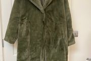 Olive green faux fur coat - size XL - brand new with tags