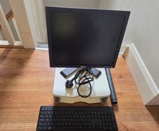 Dell  monitor with adjustable stand and wireless keyboard, working perfect