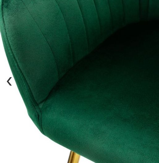 Set of 2 Green Velvet Dining Chairs with Gold Metal Legs