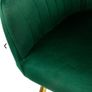 Set of 2 Green Velvet Dining Chairs with Gold Metal Legs Image 4