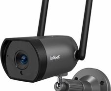 Security Camera Outdoor with 25m Night Vision,4dBi Antenna Wireless WiFi Wired CCTV Camera System,1080P Video Home IP Surveillance Camera,2-Way Audio,Motion Detection,Alarm,IP66,Support PC/App (FREE POSTAGE)