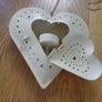 Shabby Chic Hanging Heart Shaped T Light Holder Image 2