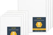 Pre-Stretched Canvas 8pcs - 24x30CM-4pk &amp; 30x40CM-4pk -Assorted Artist Framed Canvas/ 280GSM/100% Cotton/Blank/Triple Primed/Acid Free/Medium Grain/ 1.7cm - Acrylic/Oil (FREE POSTAGE)