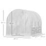Walk-in Polytunnel Greenhouse Green House with Roll-up Sidewalls, UV-resistant PE Cover, 3 x 2 x 2m, White Image 2