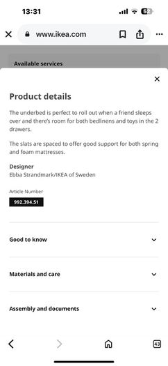 Sklat bed frame with pull out bed and storage