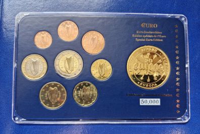 2005 Ireland Euro Coin Set Incl Europa O. Connell 20 Pound Eire Medal