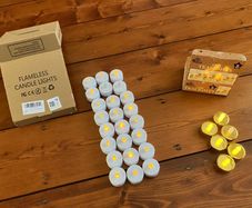 LED Flameless Tealight Candles Bundle - 24 White + 6 Gold