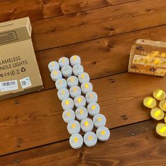 LED Flameless Tealight Candles Bundle - 24 White + 6 Gold