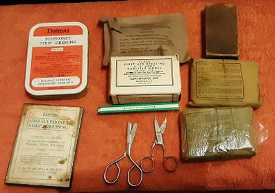 military field dressing etc,