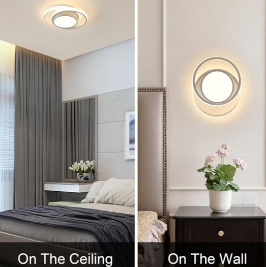 32W 2880LM Modern Ceiling Light Round Small Ceiling Lighting Fixture Aluminum, 3000K Warm White Close to Ceiling Light Fixture for Hallway,Bedroom, Kitchen, Living Room