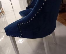 2 Blue Velvet Chairs