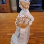 Vintage porcelain woman figurine detailed flowers Image 6