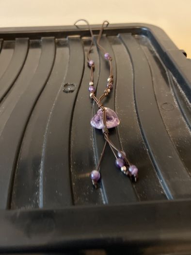 jewellery amathyst  neck piece on leather