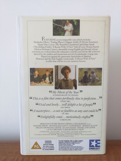 A Room With A View Video Cassette Tape 1986 Large Clamshell Box