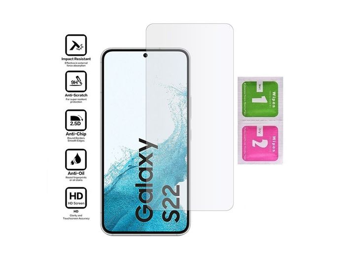 For Samsung Galaxy S22 5G Tempered Glass Screen Protector Guard Case Friendly New - FHT02SMTG