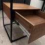 Scandinavian metal frame side tables with drawer - walnut Image 2