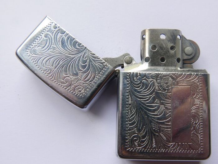 Zippo wind proof lighter with original brown leather case